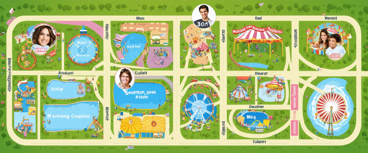 gmrs_blog A amusement park with a family using GMRS radios to keep in touch